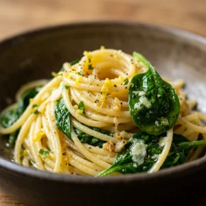 Cheap Lemon Garlic Pasta With Spinach Under $10