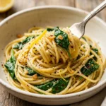 Cheap Lemon Garlic Pasta With Spinach Under $10
