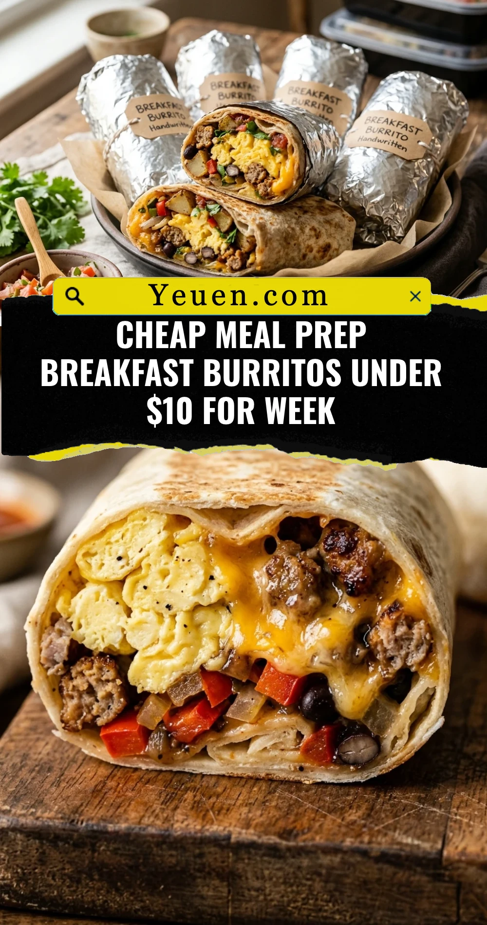 Cheap Meal Prep Breakfast Burritos Under $10 For Week