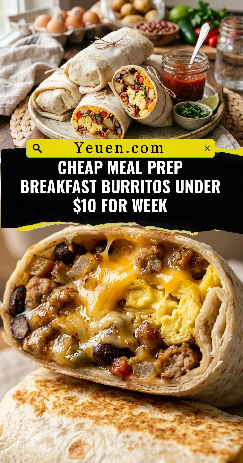 Cheap Meal Prep Breakfast Burritos Under $10 For Week