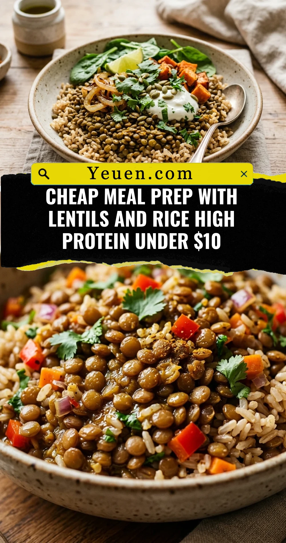 Cheap Meal Prep With Lentils And Rice High Protein Under $10