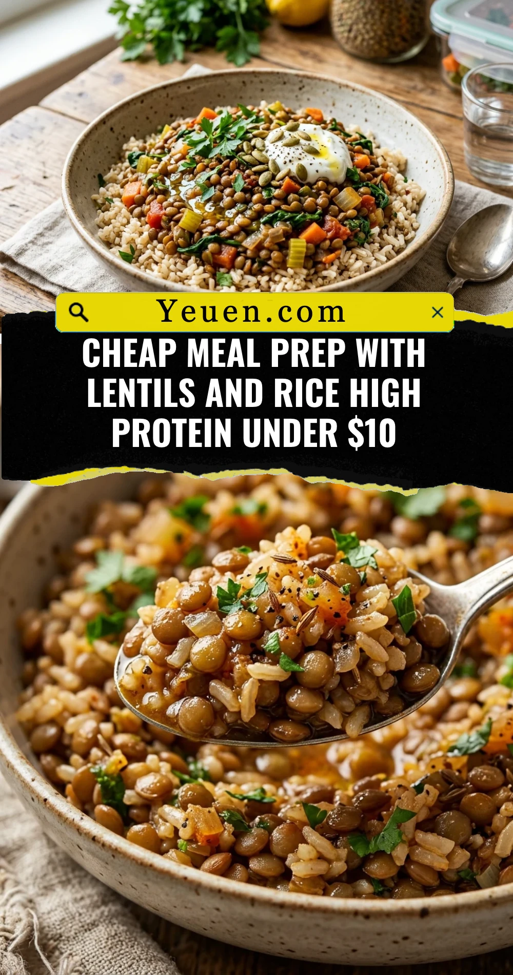 Cheap Meal Prep With Lentils And Rice High Protein Under $10