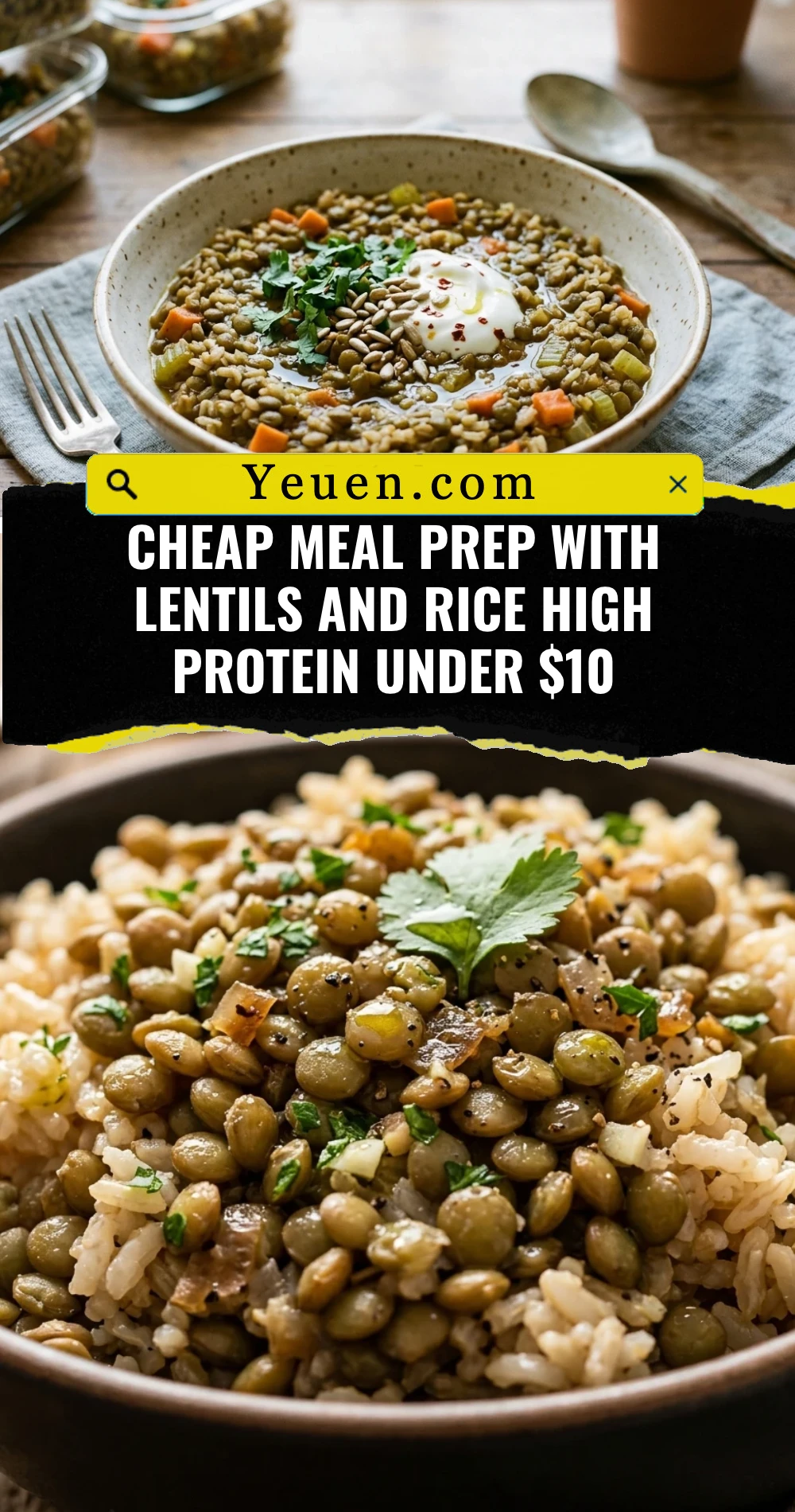 Cheap Meal Prep With Lentils And Rice High Protein Under $10