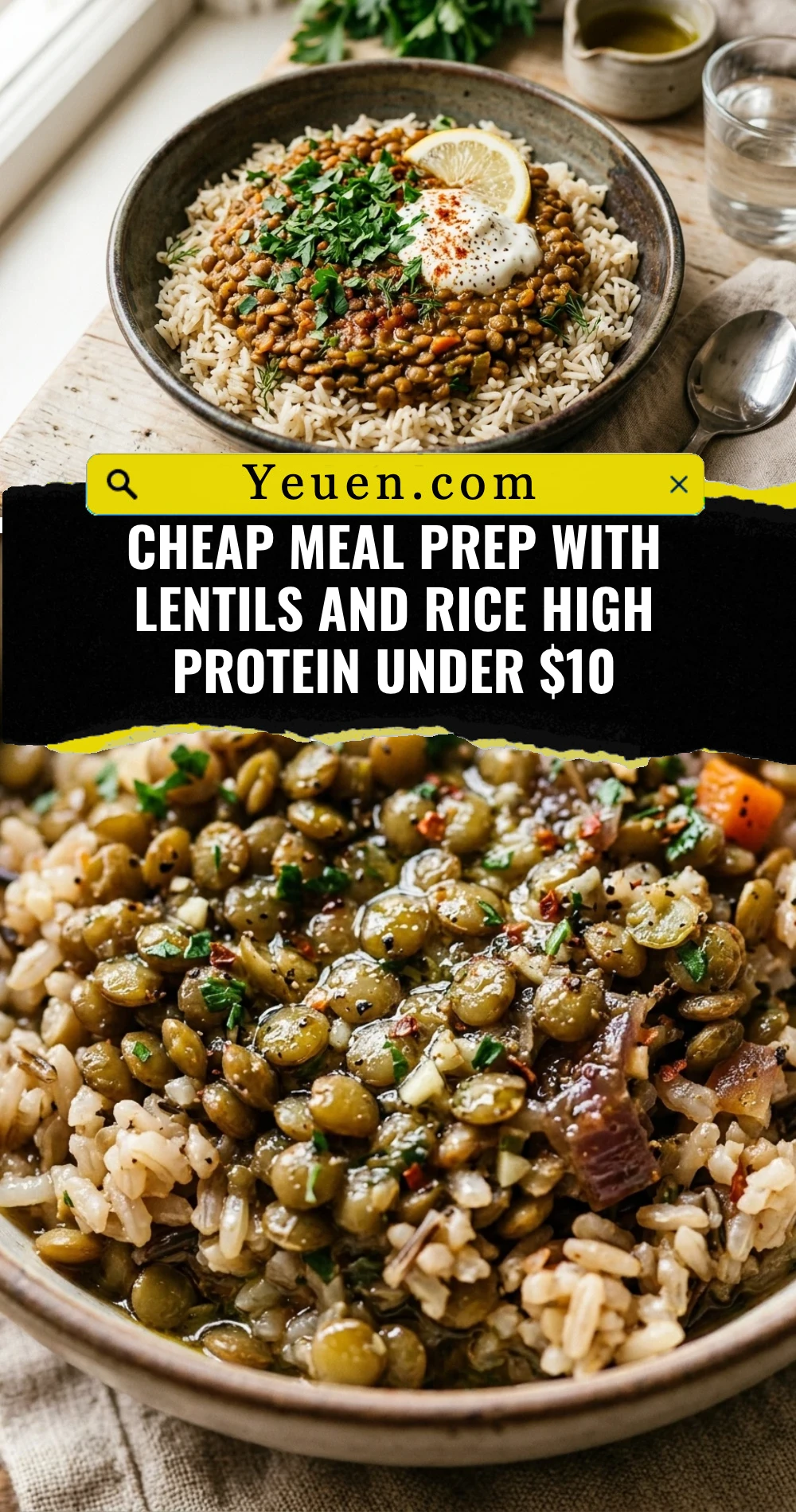 Cheap Meal Prep With Lentils And Rice High Protein Under $10