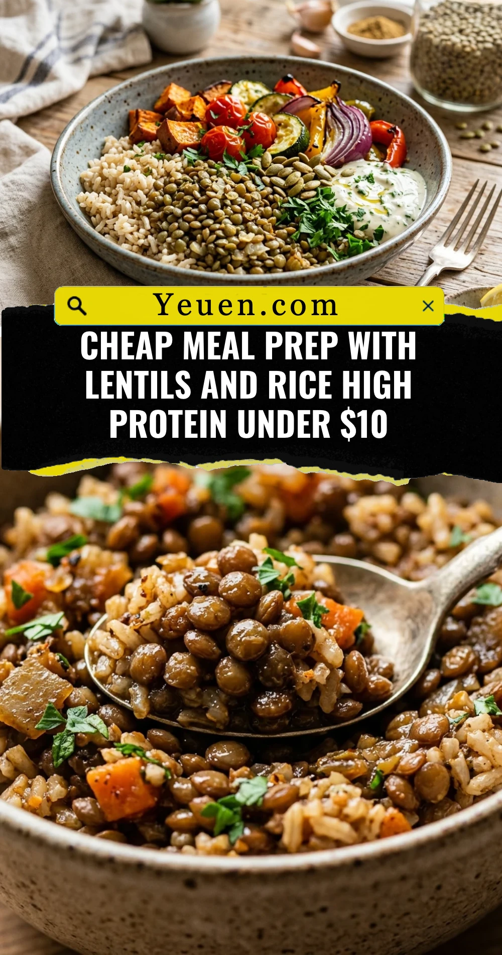 Cheap Meal Prep With Lentils And Rice High Protein Under $10