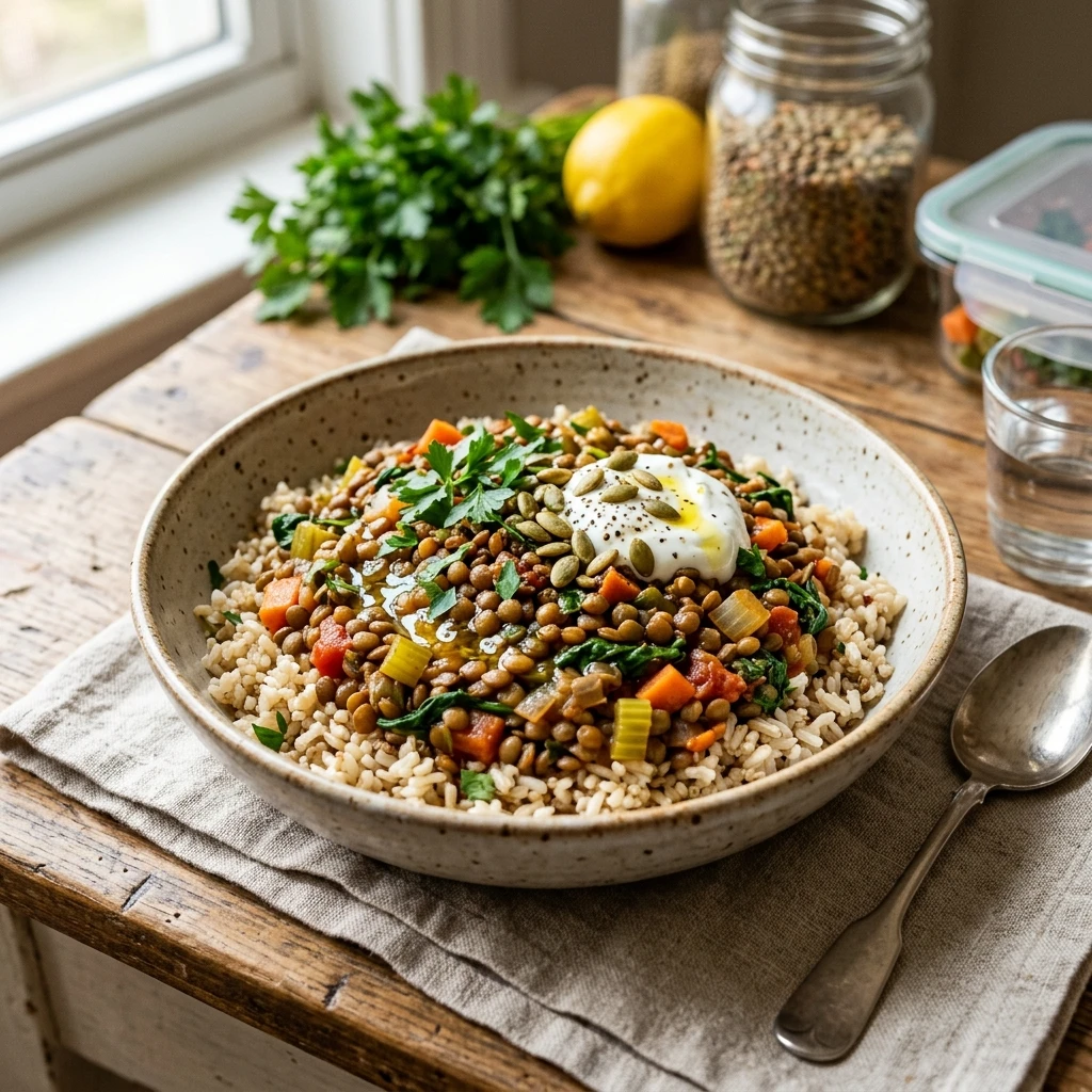 Cheap Meal Prep With Lentils And Rice High Protein Under $10
