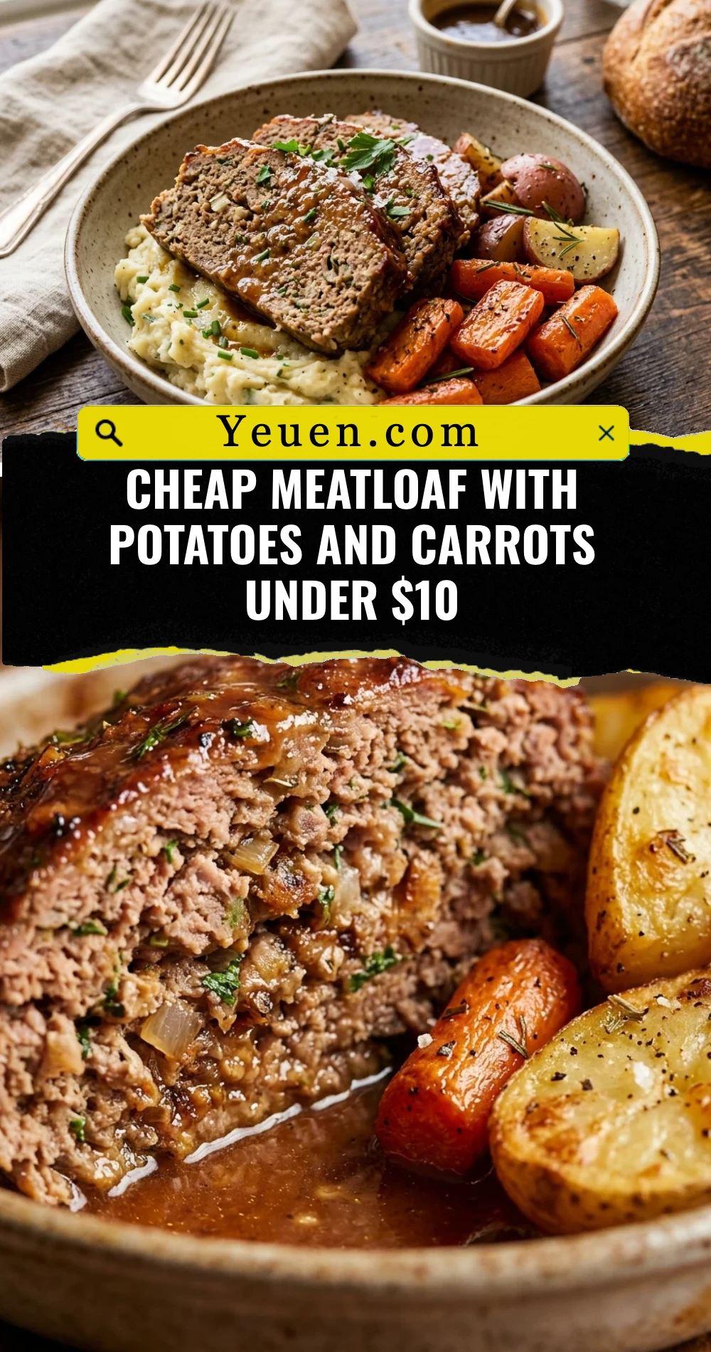 Cheap Meatloaf With Potatoes And Carrots Under $10
