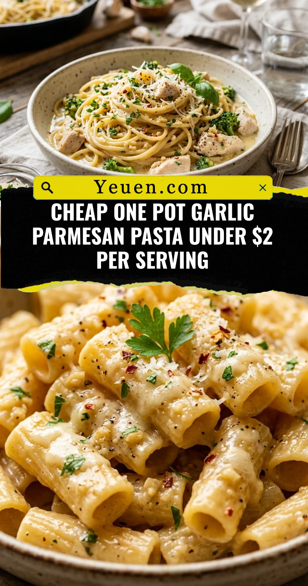 Cheap One Pot Garlic Parmesan Pasta Under $2 Per Serving