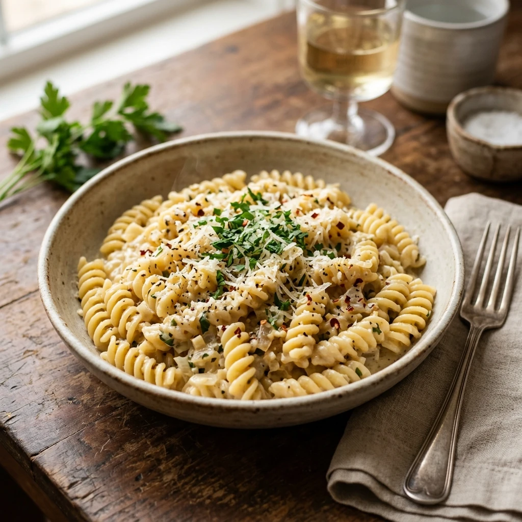 Cheap One Pot Garlic Parmesan Pasta Under $2 Per Serving