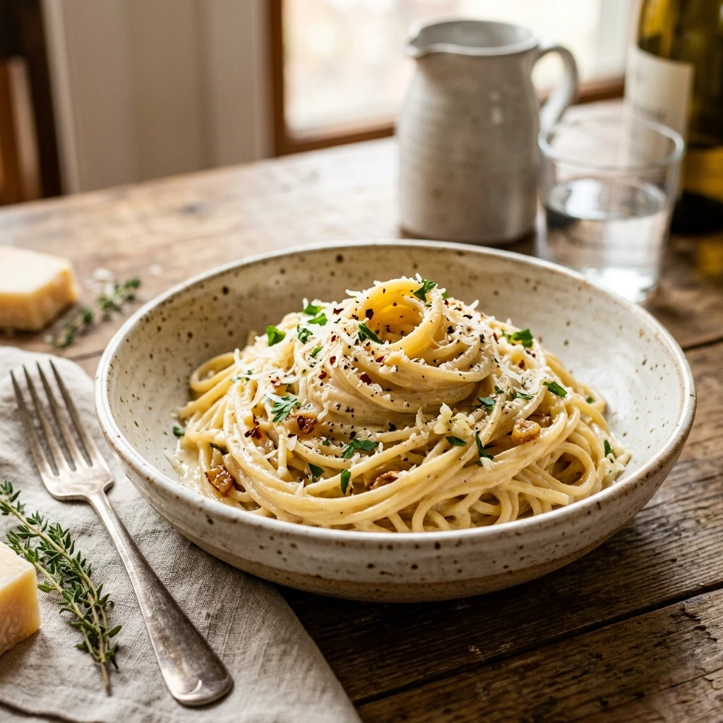 Cheap One Pot Garlic Parmesan Pasta Under $2 Per Serving