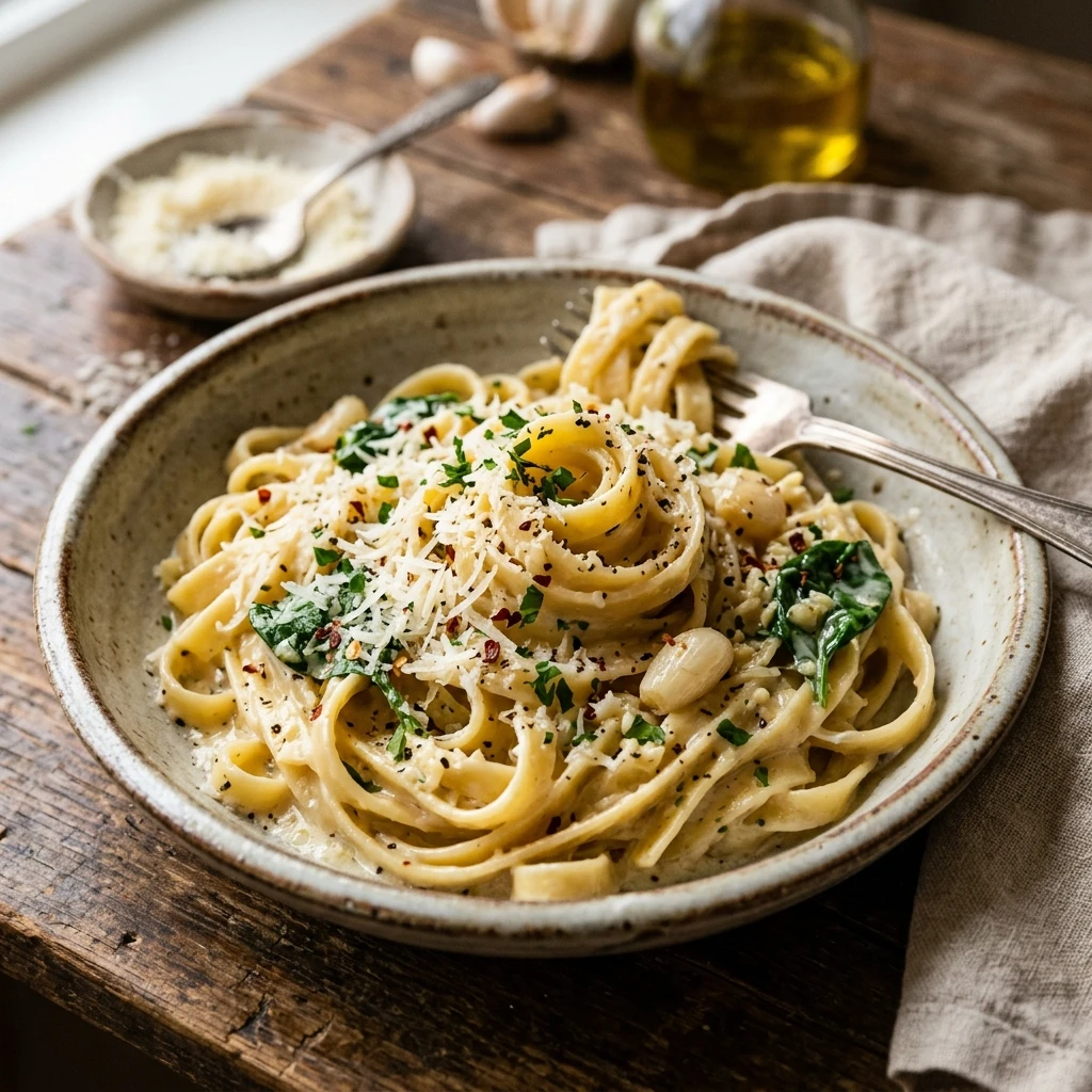 Cheap One Pot Garlic Parmesan Pasta Under $2 Per Serving