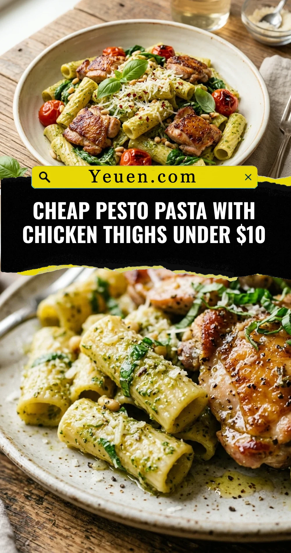 Cheap Pesto Pasta With Chicken Thighs Under $10