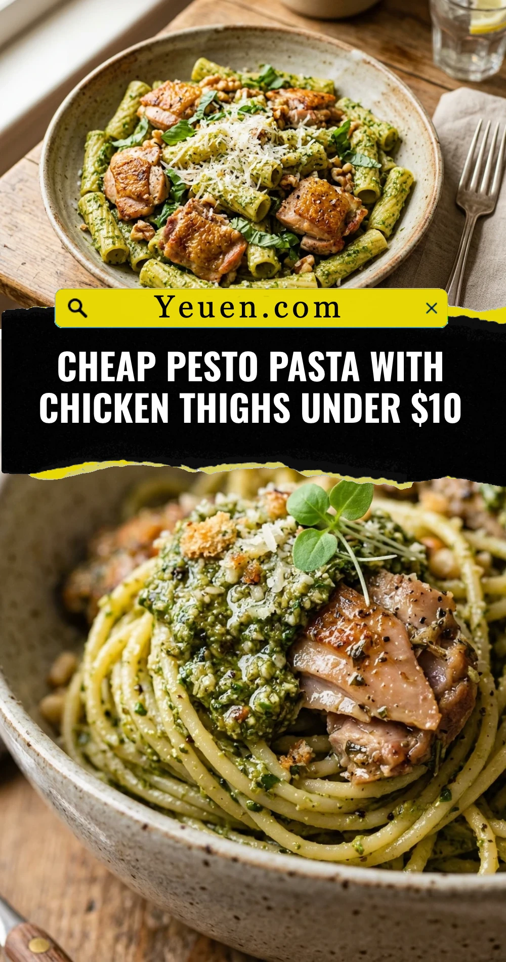 Cheap Pesto Pasta With Chicken Thighs Under $10