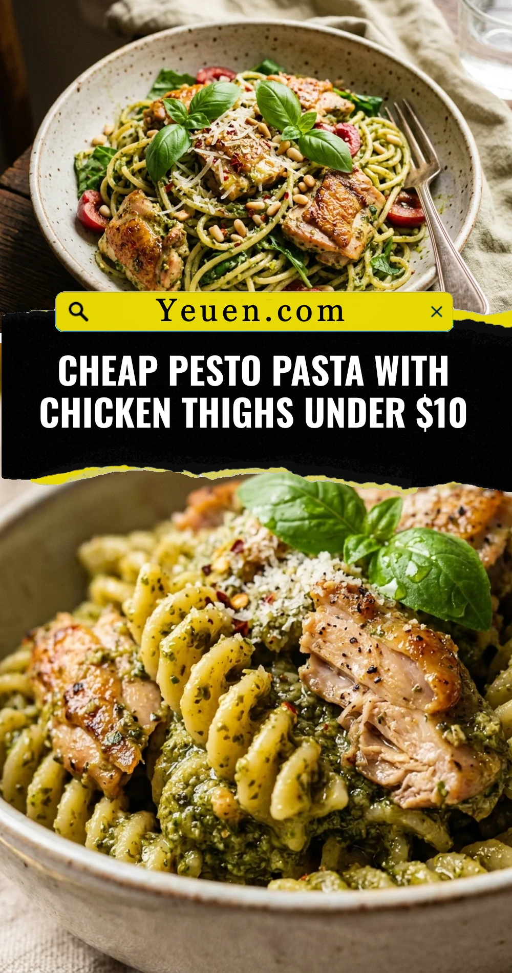 Cheap Pesto Pasta With Chicken Thighs Under $10