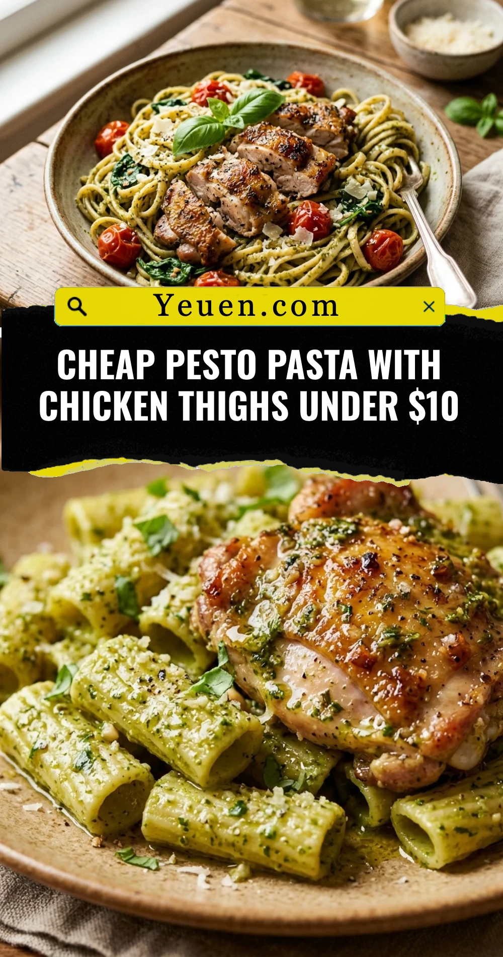 Cheap Pesto Pasta With Chicken Thighs Under $10