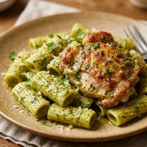 Cheap Pesto Pasta With Chicken Thighs Under $10