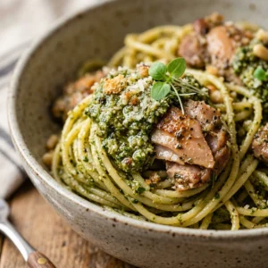 Cheap Pesto Pasta With Chicken Thighs Under $10