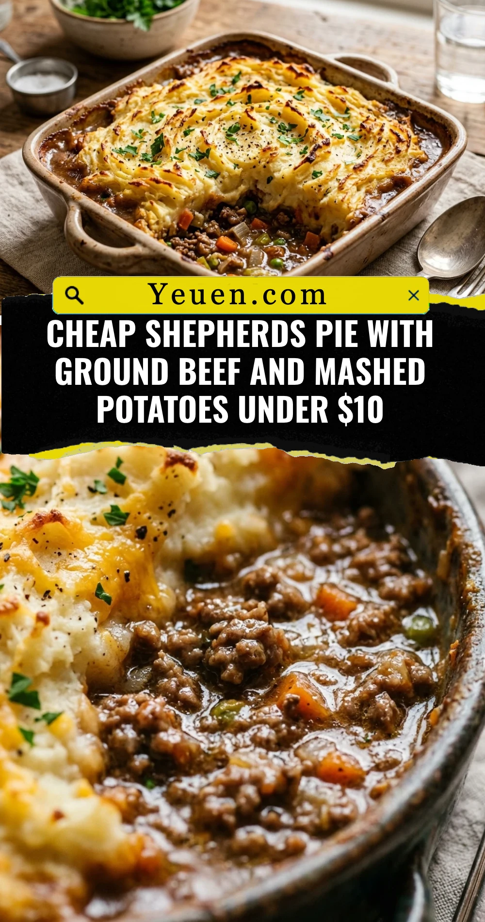 Cheap Shepherds Pie With Ground Beef And Mashed Potatoes Under $10