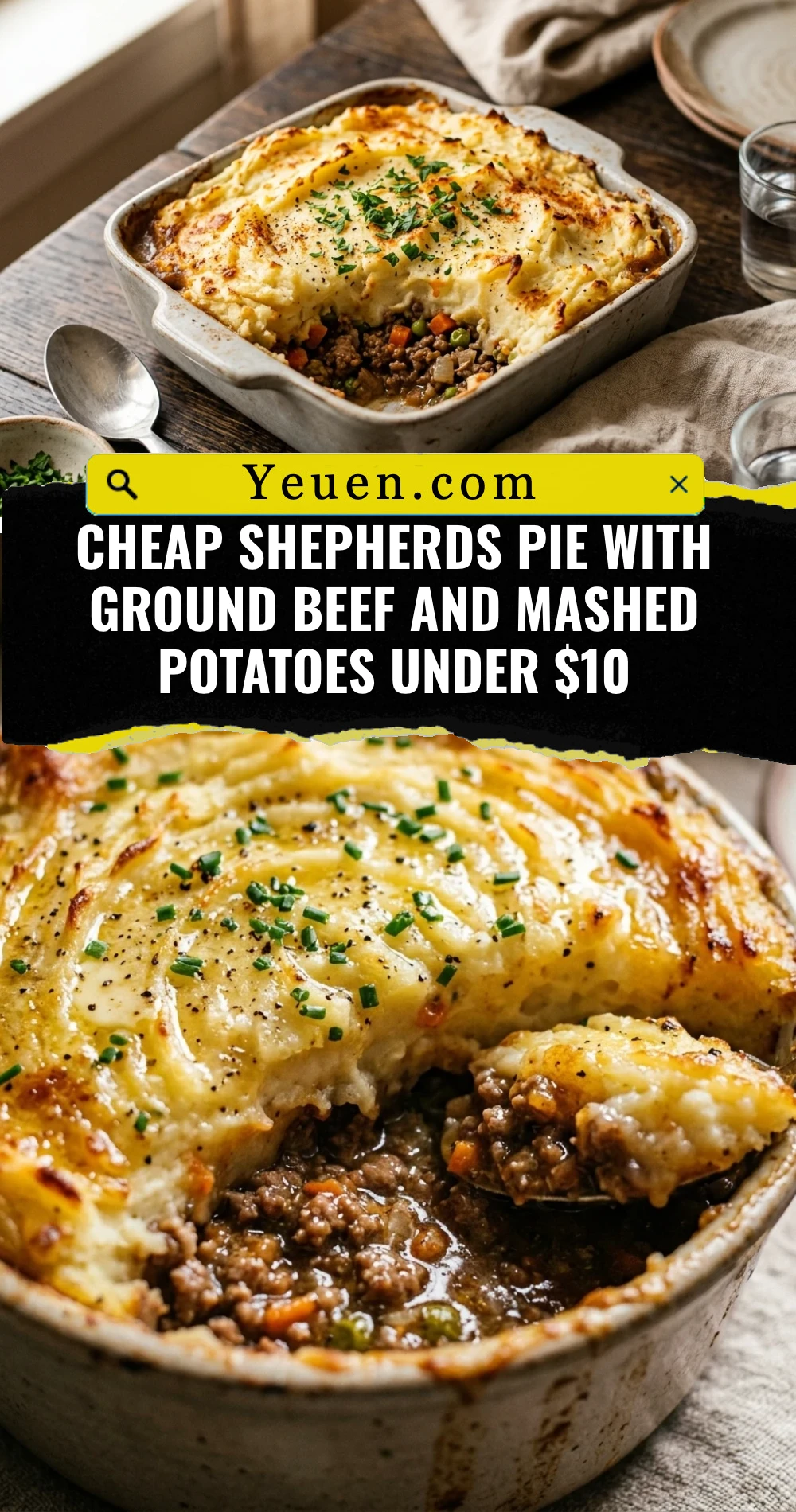 Cheap Shepherds Pie With Ground Beef And Mashed Potatoes Under $10