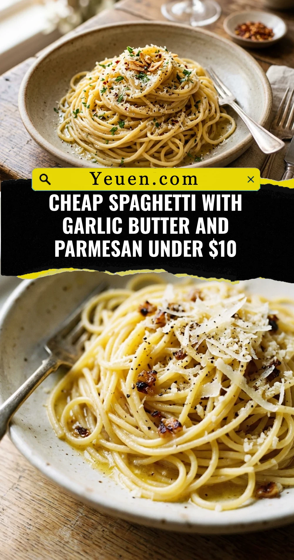 Cheap Spaghetti With Garlic Butter And Parmesan Under $10