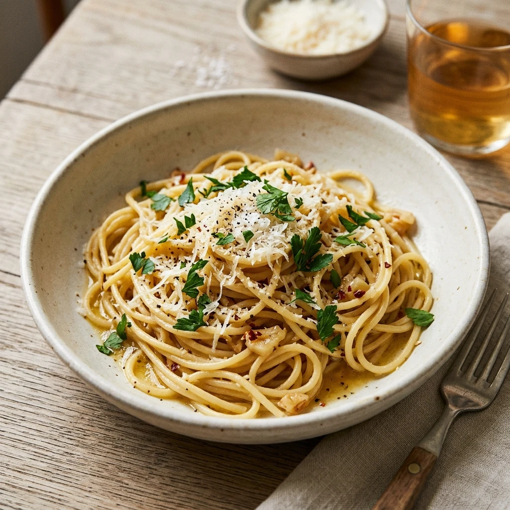 Cheap Spaghetti With Garlic Butter And Parmesan Under $10