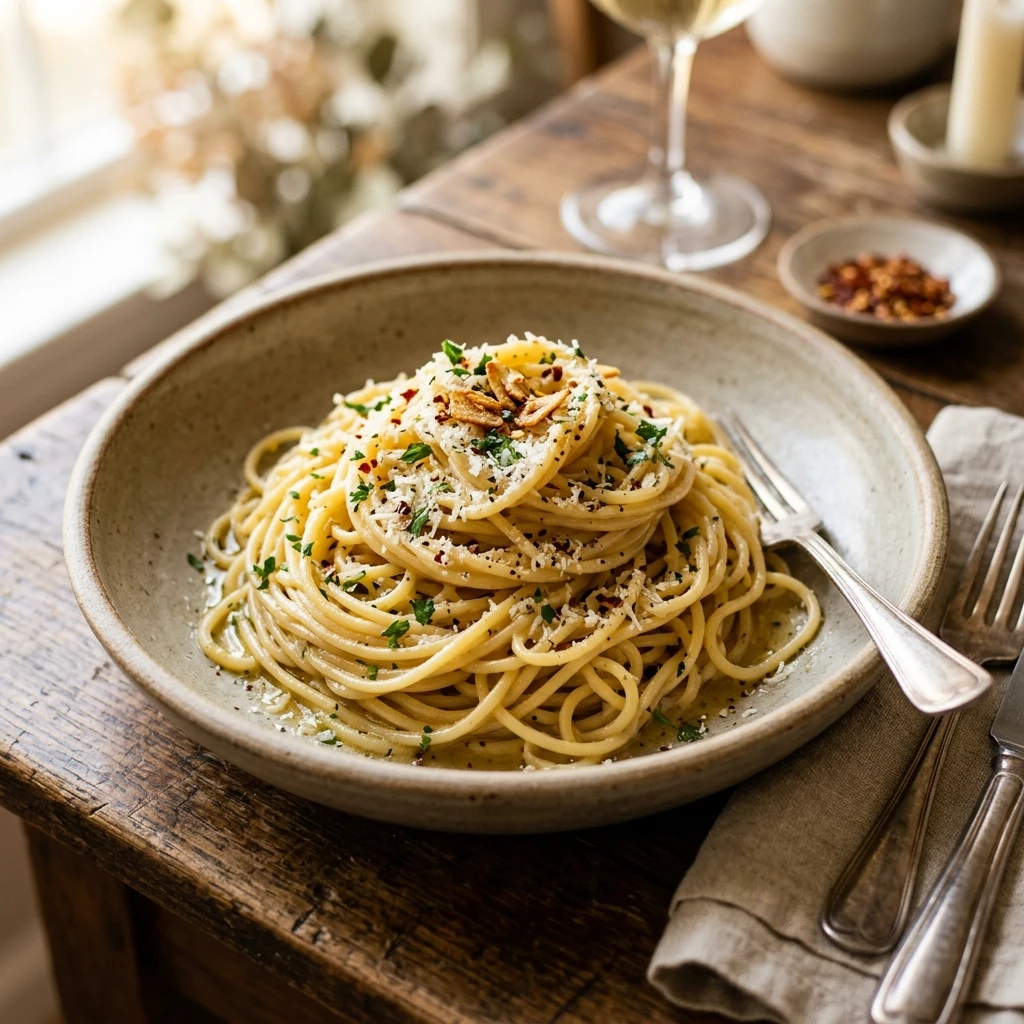 Cheap Spaghetti With Garlic Butter And Parmesan Under $10