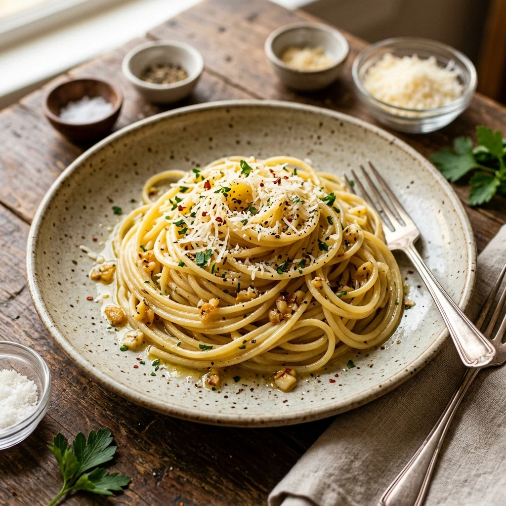 Cheap Spaghetti With Garlic Butter And Parmesan Under $10