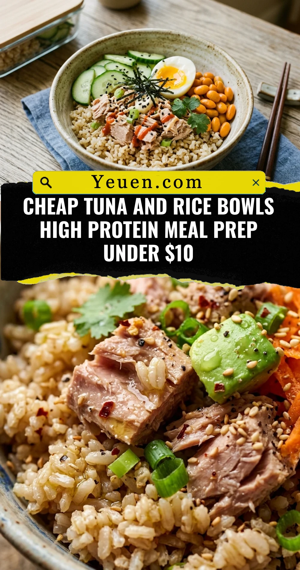 Cheap Tuna And Rice Bowls High Protein Meal Prep Under $10