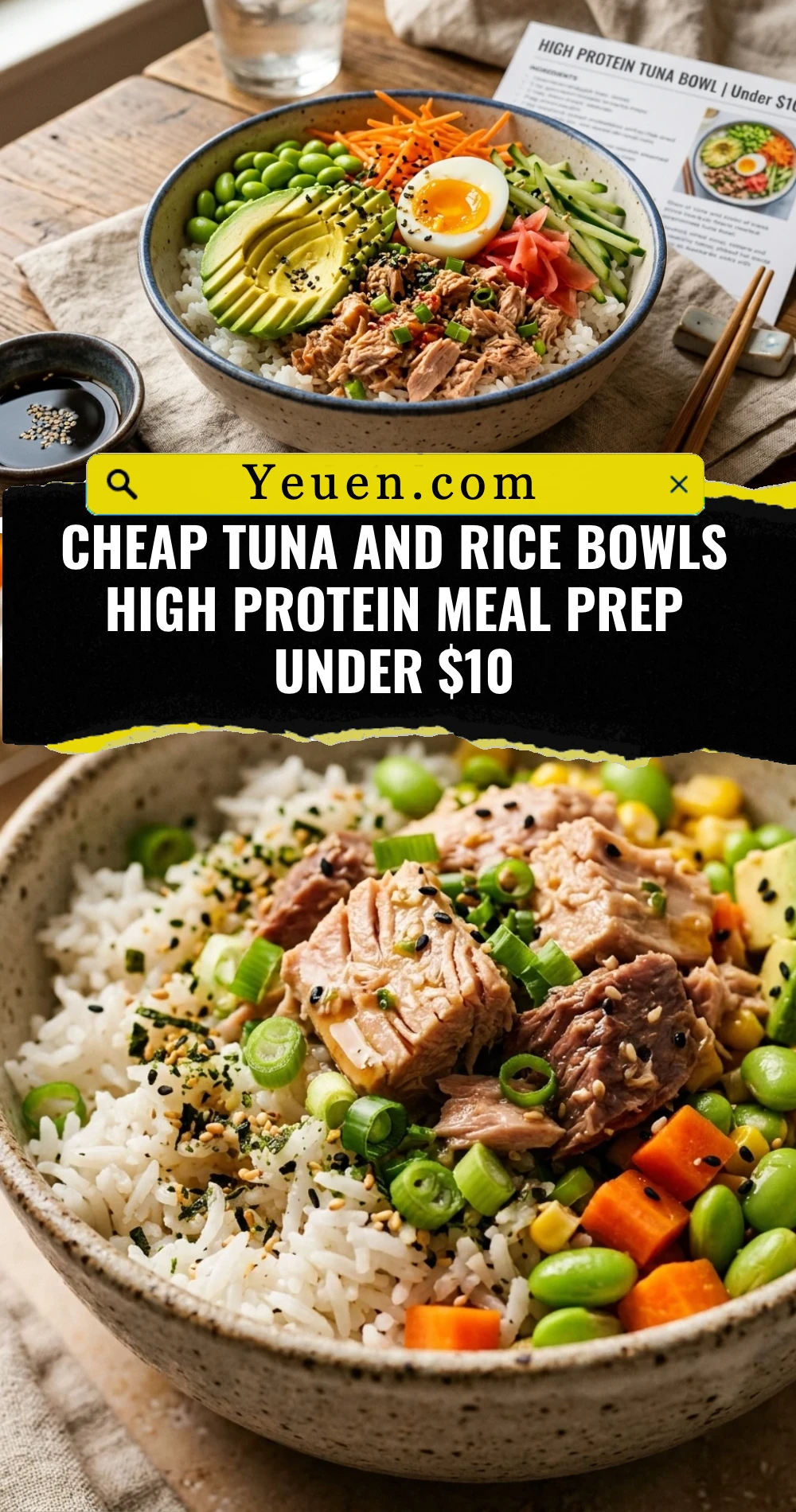 Cheap Tuna And Rice Bowls High Protein Meal Prep Under $10
