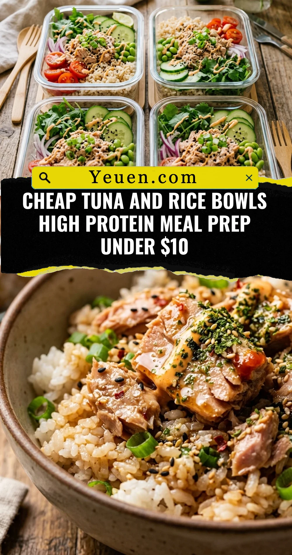 Cheap Tuna And Rice Bowls High Protein Meal Prep Under $10