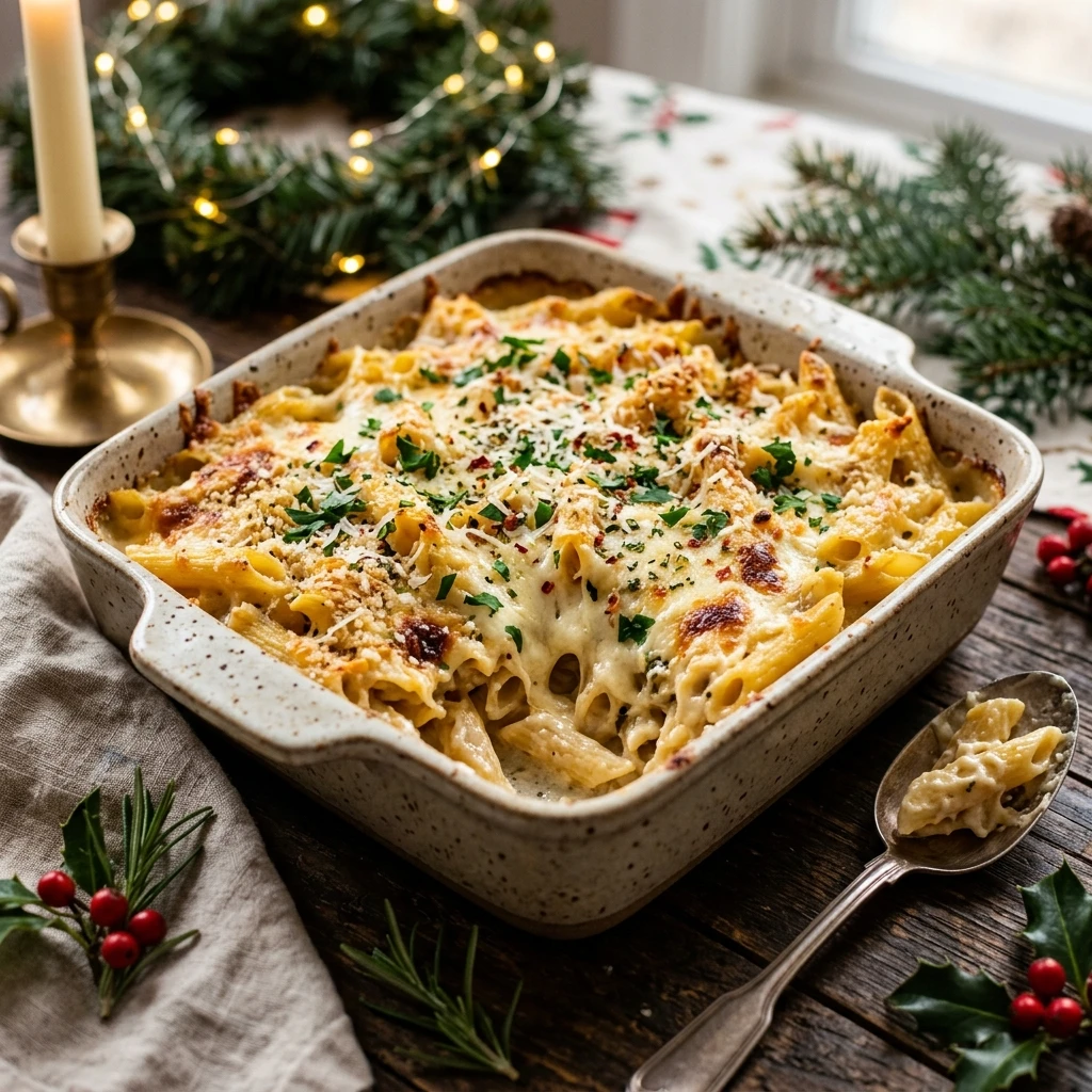 Cheesy Baked Alfredo Pasta Christmas Creamy Baked Classics
