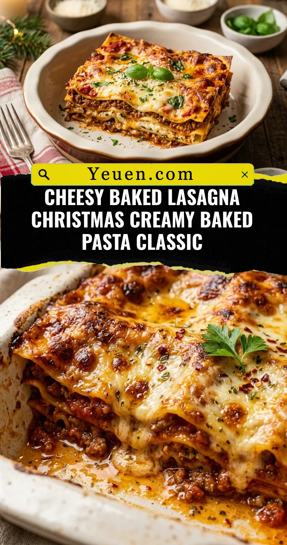 Cheesy Baked Lasagna Christmas Creamy Baked Pasta Classic