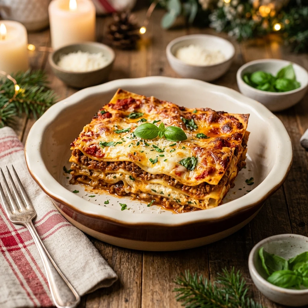 Cheesy Baked Lasagna Christmas Creamy Baked Pasta Classic