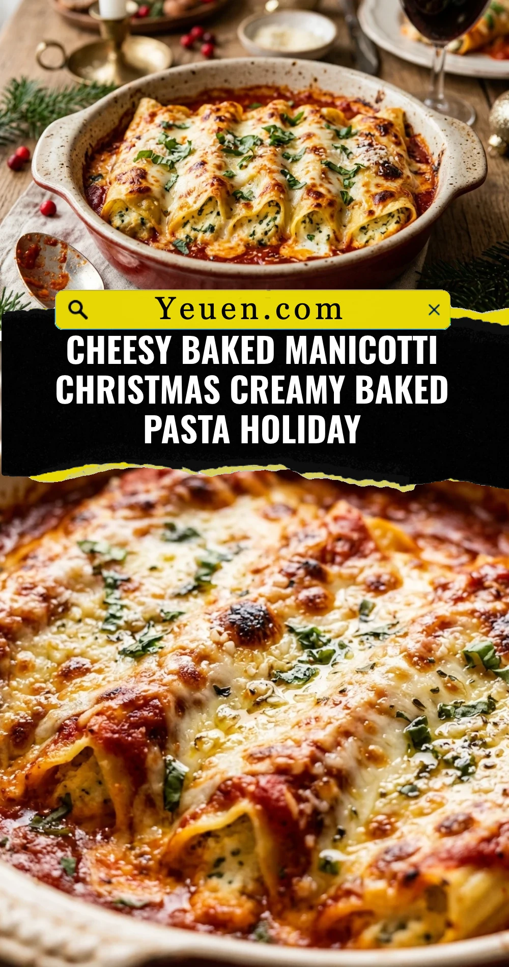 Cheesy Baked Manicotti Christmas Creamy Baked Pasta Holiday
