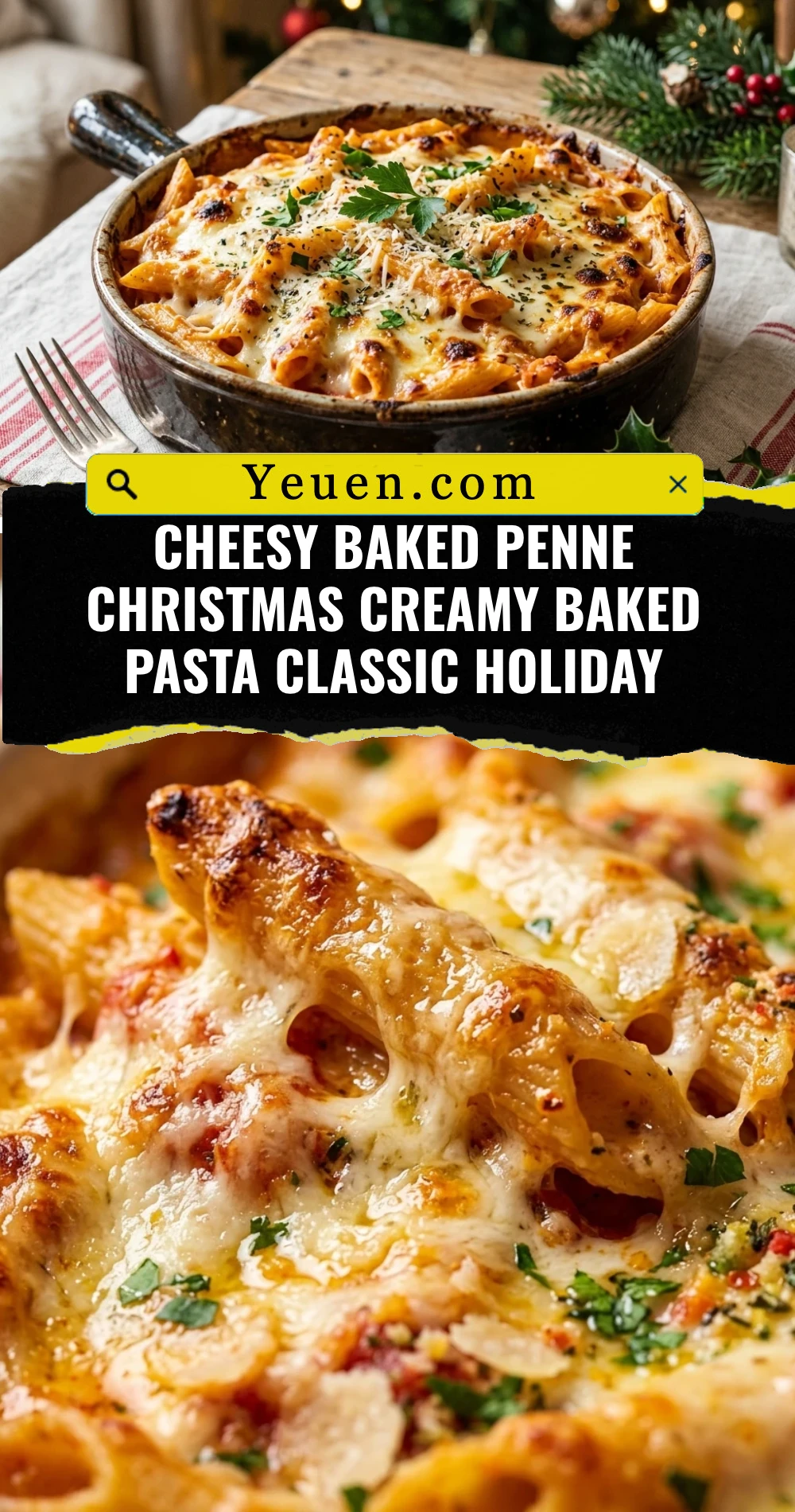 Cheesy Baked Penne Christmas Creamy Baked Pasta Classic Holiday