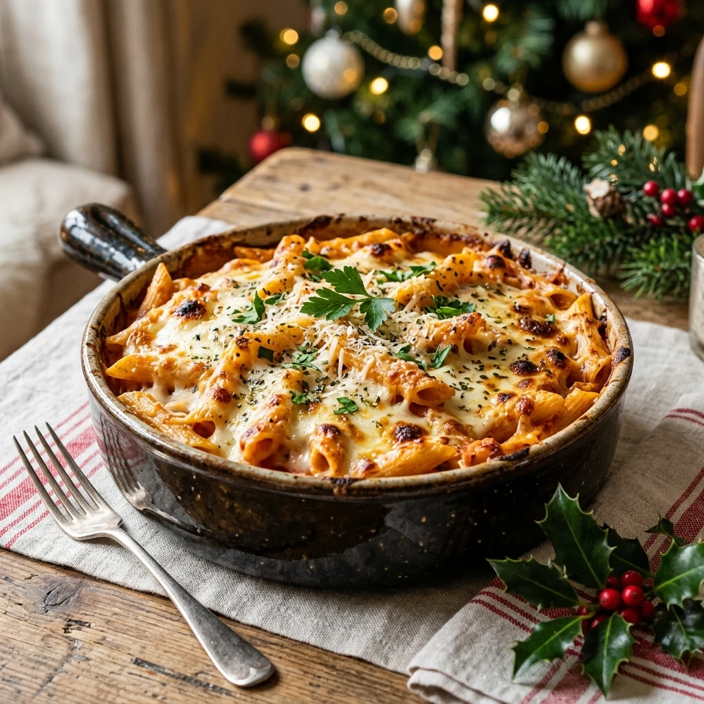 Cheesy Baked Penne Christmas Creamy Baked Pasta Classic Holiday