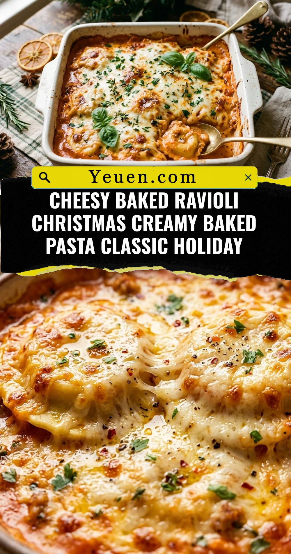 Cheesy Baked Ravioli Christmas Creamy Baked Pasta Classic Holiday
