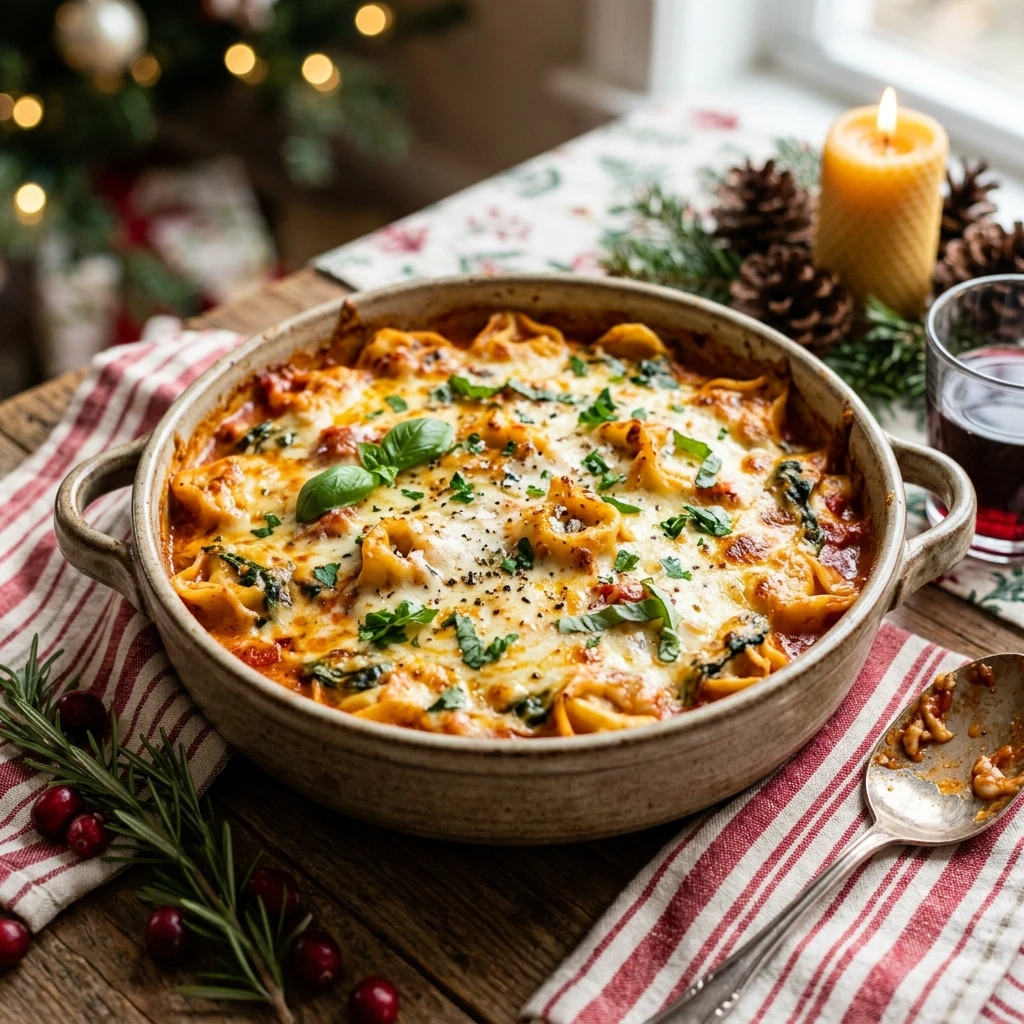 Cheesy Baked Tortellini Christmas Creamy Baked Pasta Classic Holiday