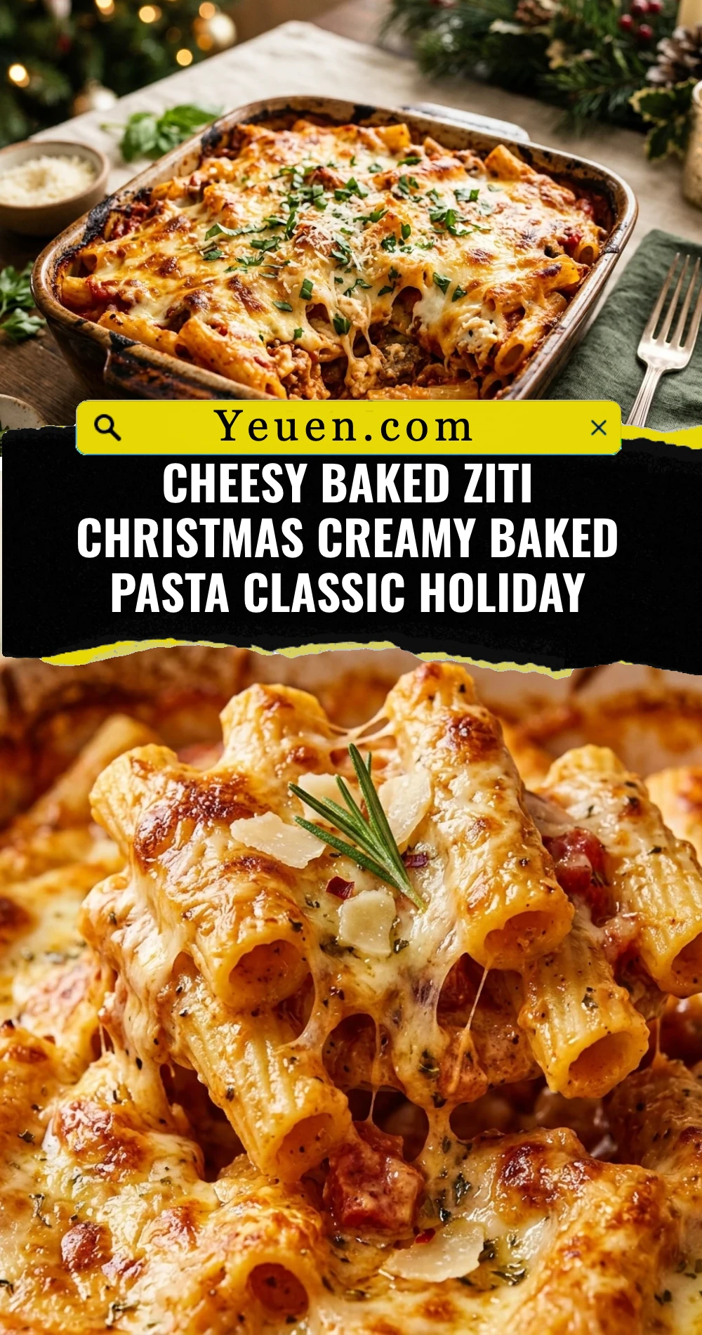 Cheesy Baked Ziti Christmas Creamy Baked Pasta Classic Holiday