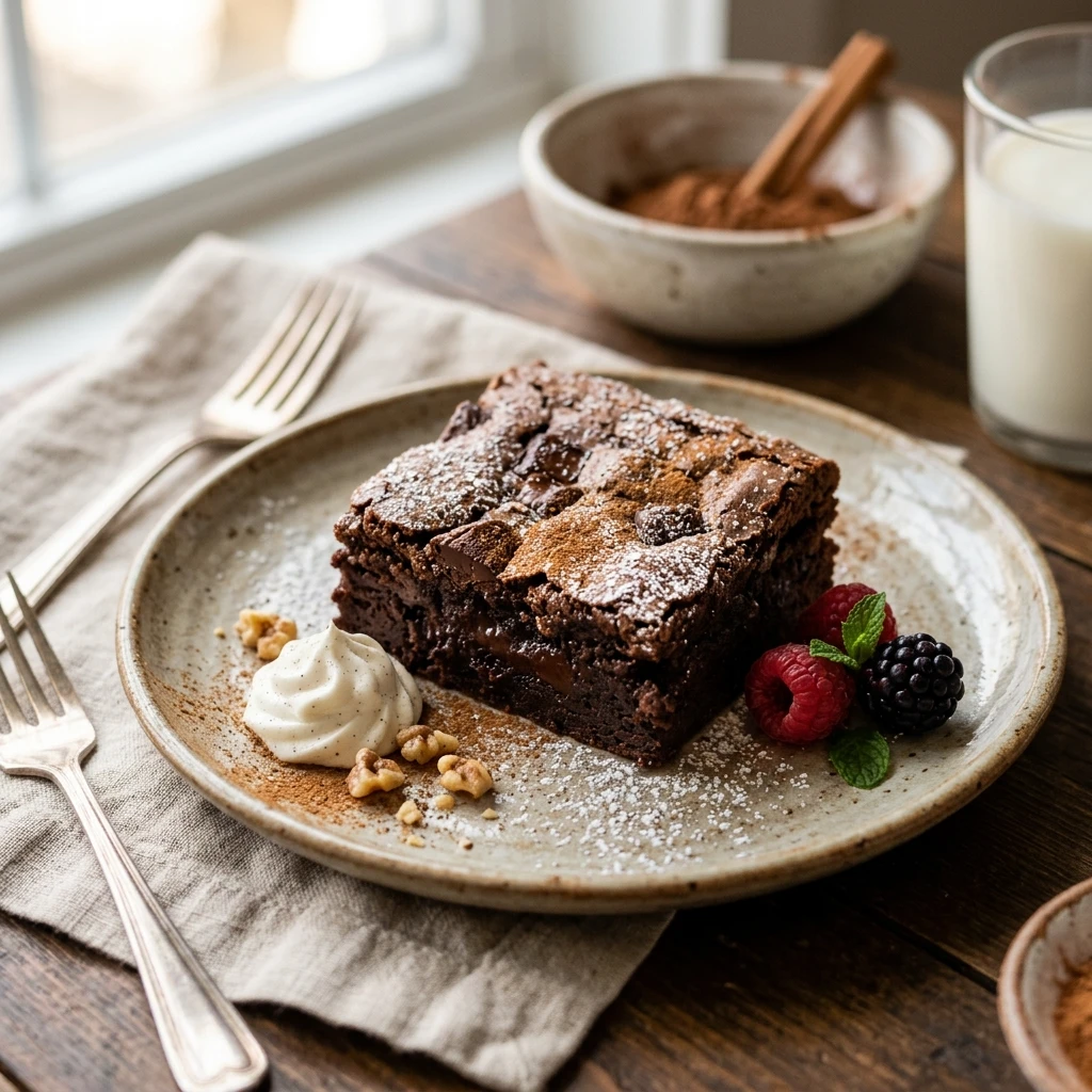 Chewy Brownies With Cinnamon Easy Cakey Fudgy Chocolate
