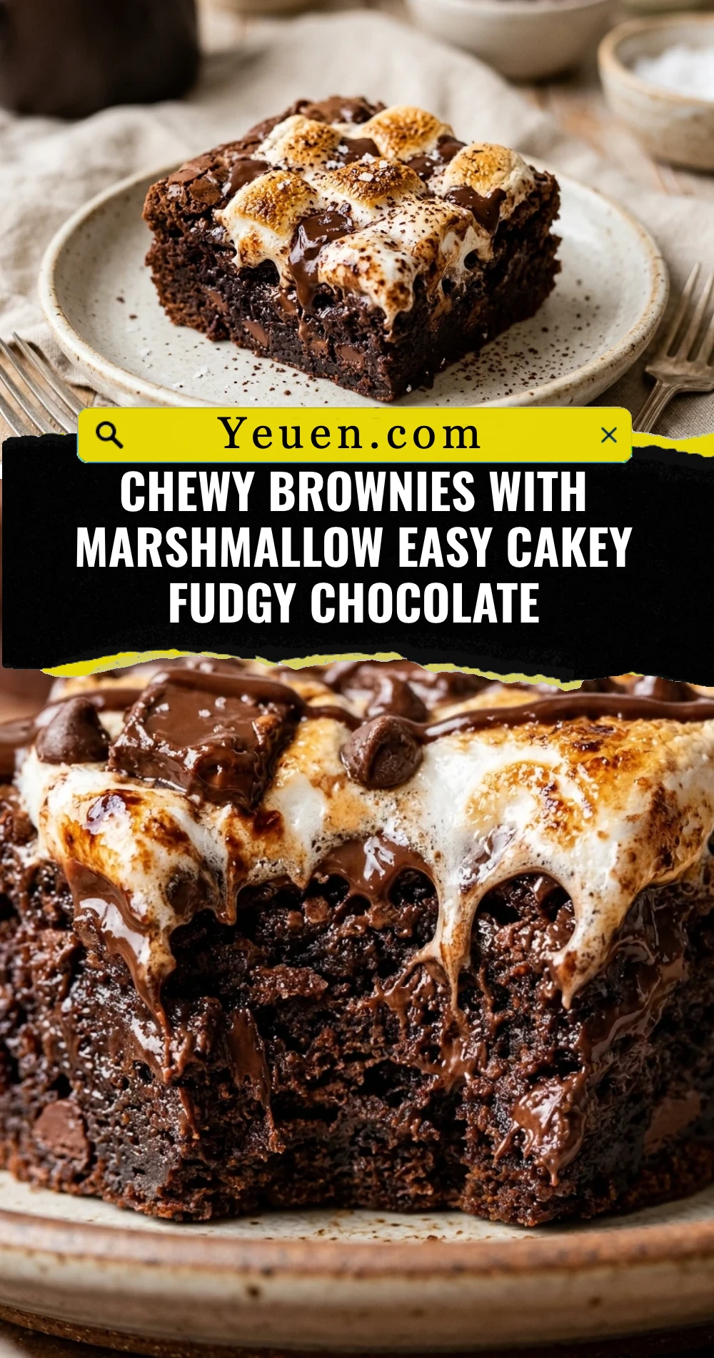 Chewy Brownies With Marshmallow Easy Cakey Fudgy Chocolate