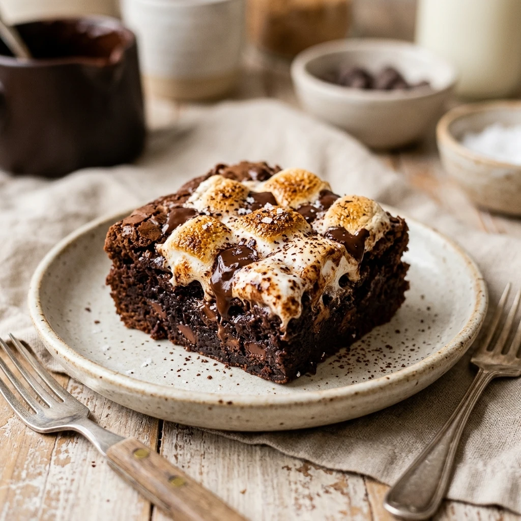 Chewy Brownies With Marshmallow Easy Cakey Fudgy Chocolate