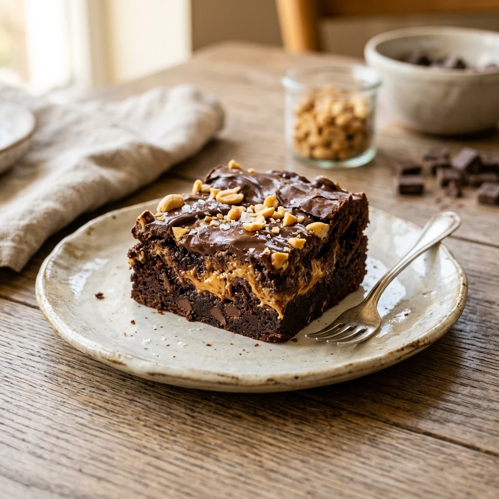 Chewy Brownies With Peanut Butter Easy Cakey Fudgy Chocolate