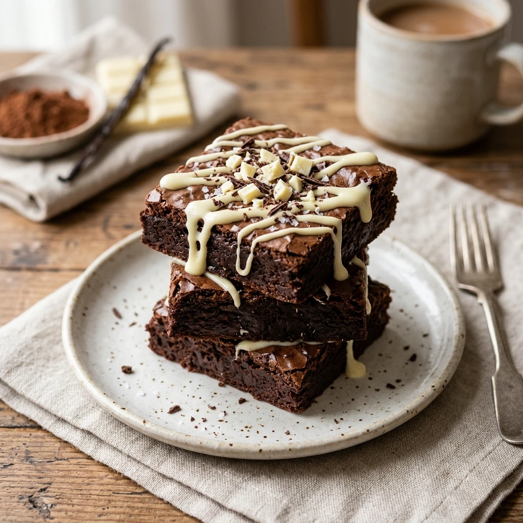 Chewy Brownies With White Chocolate Easy Cakey Fudgy Chocolate