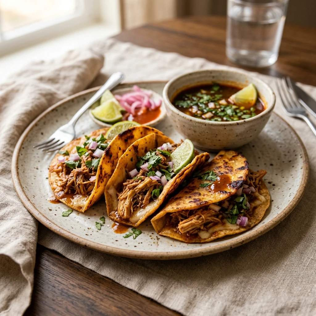 Chicken Birria Tacos Easy Weeknight Viral 20 Minute Shredded Crispy