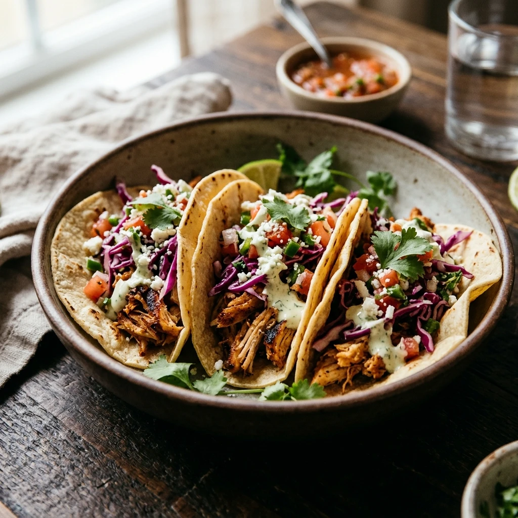 Chicken Tacos Easy Weeknight 20 Minute Viral Shredded Crispy