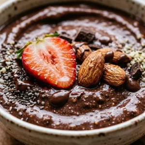 Chocolate Almond Butter Smoothie Bowl Thick Creamy Healthy Dessert Breakfast Viral