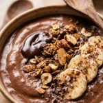 Chocolate Banana Smoothie Bowl Thick Creamy Healthy Dessert Breakfast Granola Viral