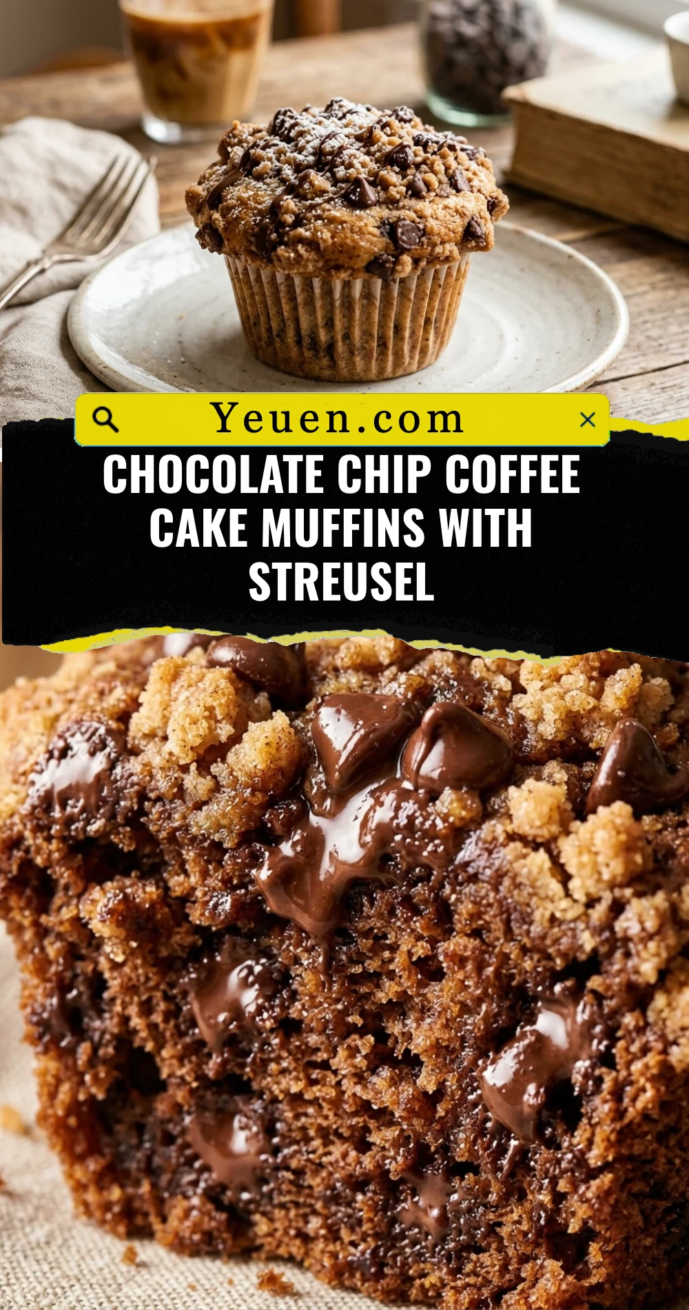 Chocolate Chip Coffee Cake Muffins With Streusel