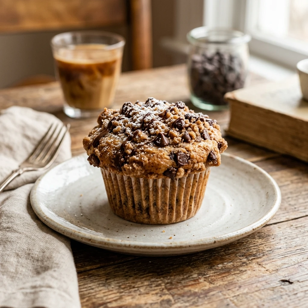 Chocolate Chip Coffee Cake Muffins With Streusel